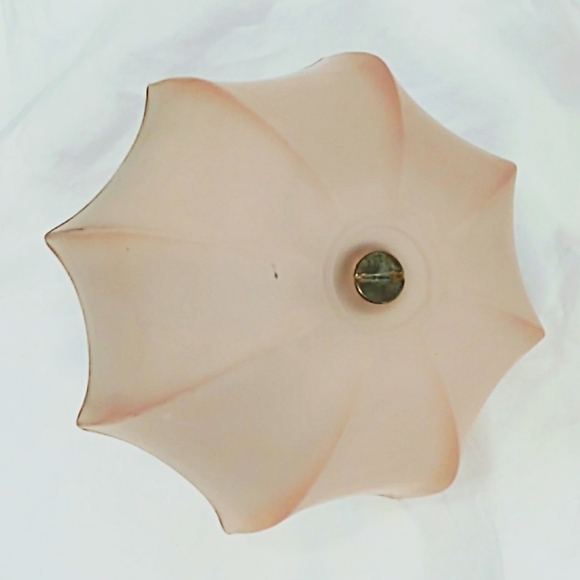 Vintage 1950s Pink Frosted Upside Down Umbrella Trinket/Candy Dish - Picture 6 of 8